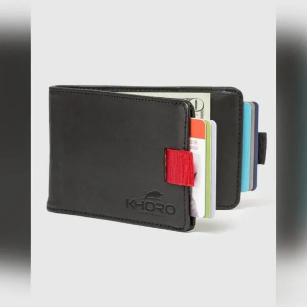 Slopy Bifold Leather Wallet - Black