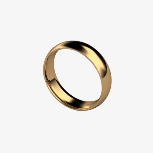 Golden Round Stainless Steel Ring
