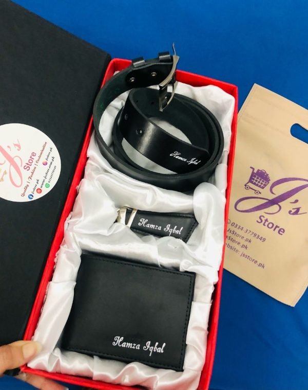 Name Wallet Keychain Belt Gift-Set