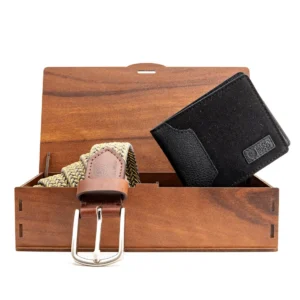 Classic Wallet, Belt in Wooden Box