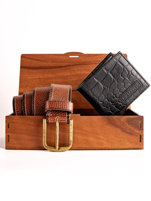 Classic Wallet, Belt in Wooden Box