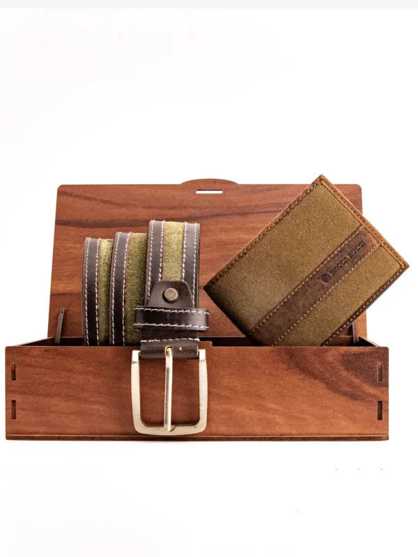 Classic Wallet, Belt in Wooden Box