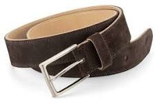 Men belt suede Dark brown