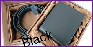 Men Leather Wallet, Belt Gift Set