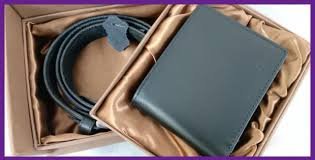 Men Leather Wallet & Belt Gift Set