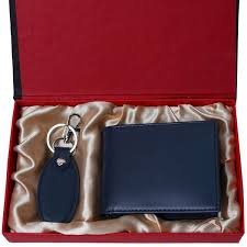 Leather Wallet with Keychain