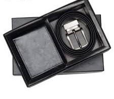 Leather Wallet, Belt in Gift Box