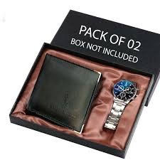 Pack of 2  Wallet, wrist watches